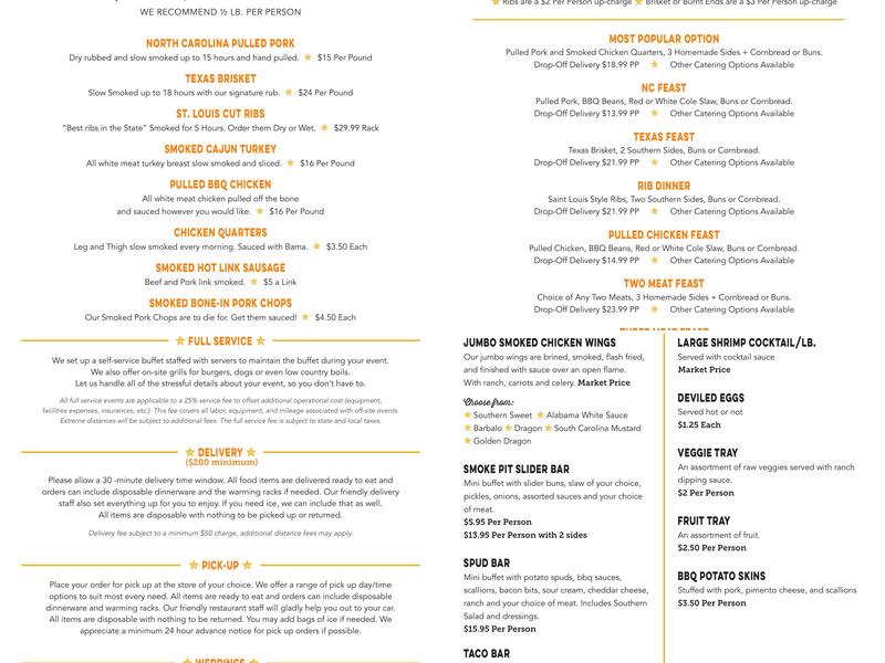 The Smoke Pit Menu