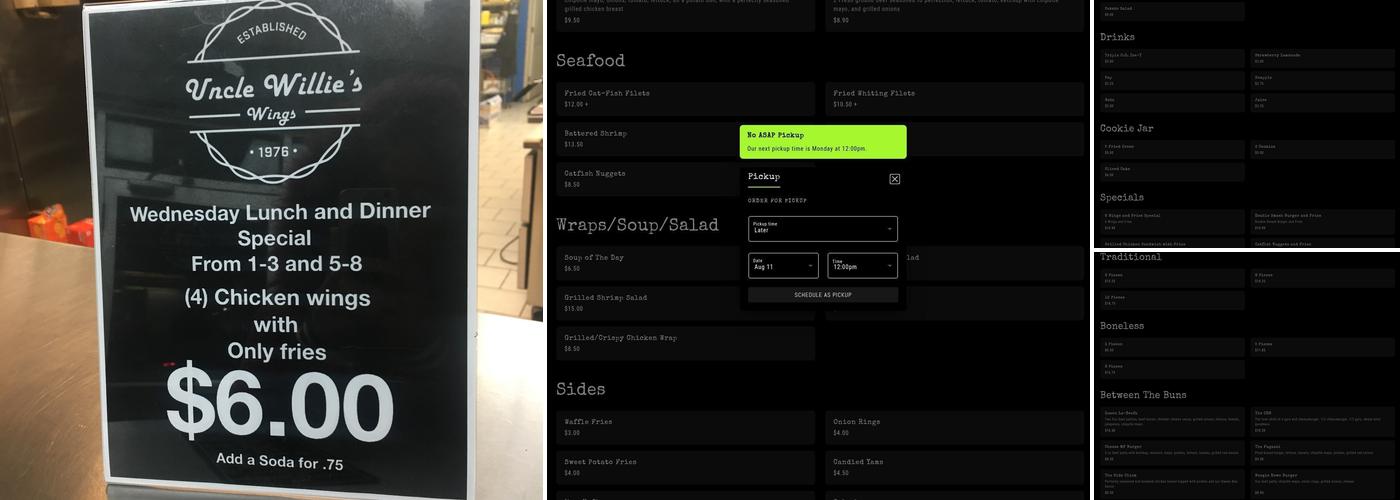 Uncle Willie's Wings Menu