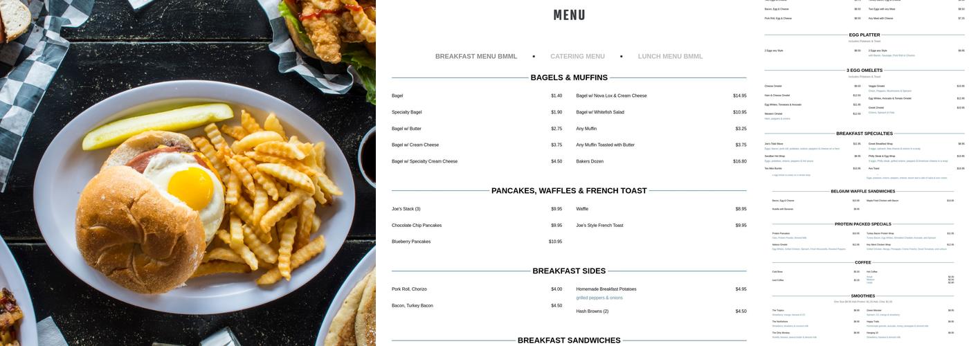 Joe's Bagel and Grill Menu