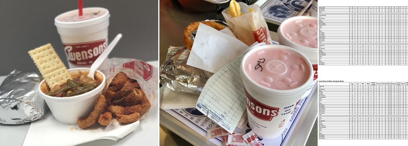 Swensons Drive-In Menu