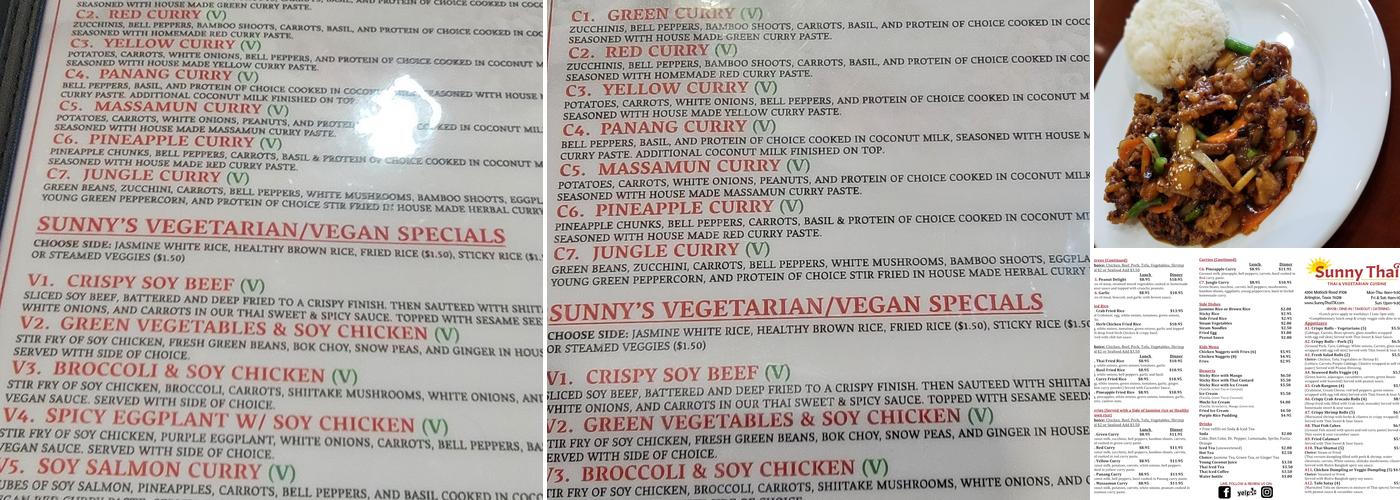 Sunny Thai Menu