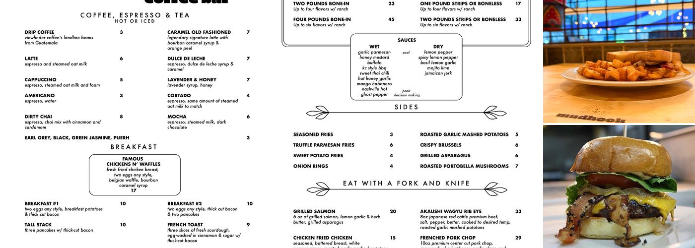 Mudhook Bar and Kitchen Menu