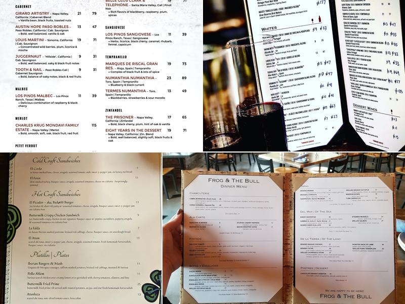 Frog & The Bull Menu