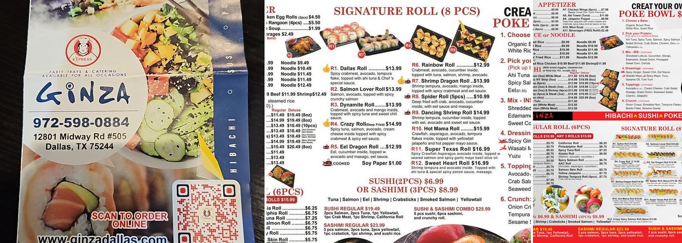 Ginza Express Menu