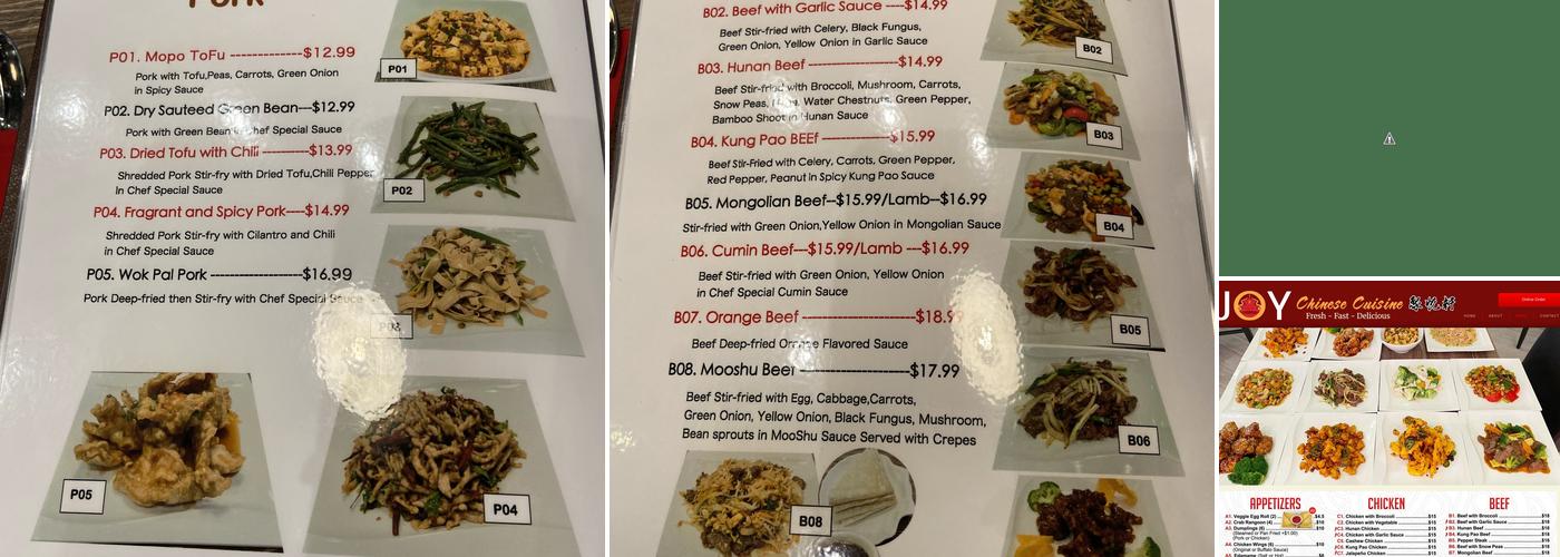 Joy Chinese Cuisine Menu