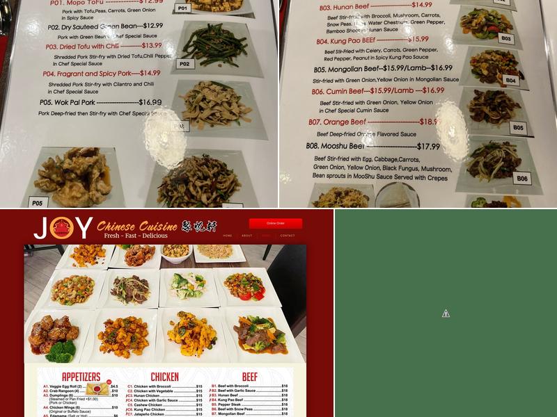 Joy Chinese Cuisine Menu