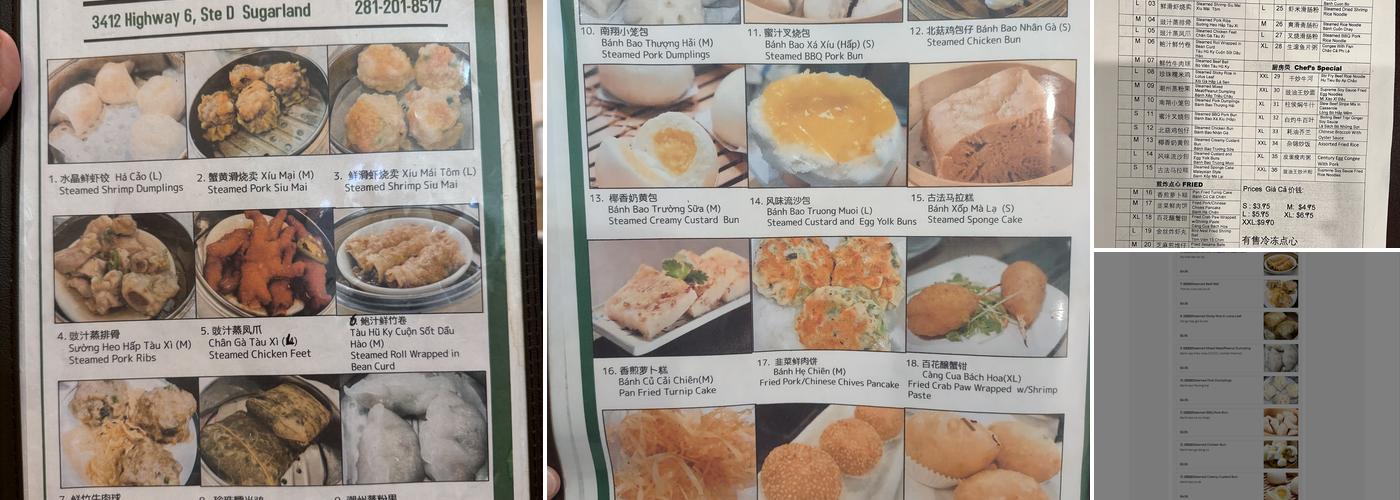 Joy Dim Sum Menu