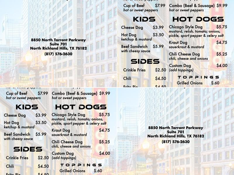 Beef Haus Menu