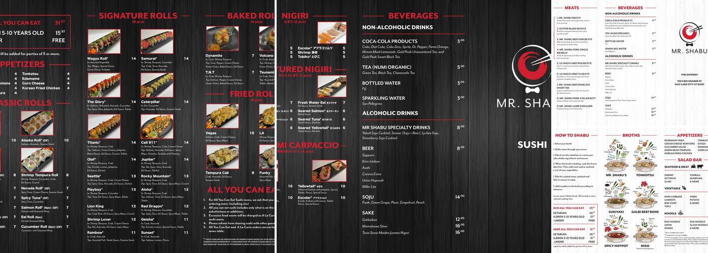 Mr. Shabu Menu