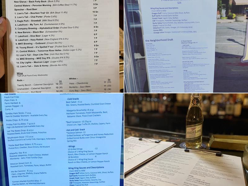 The Neighborhood Draft Menu