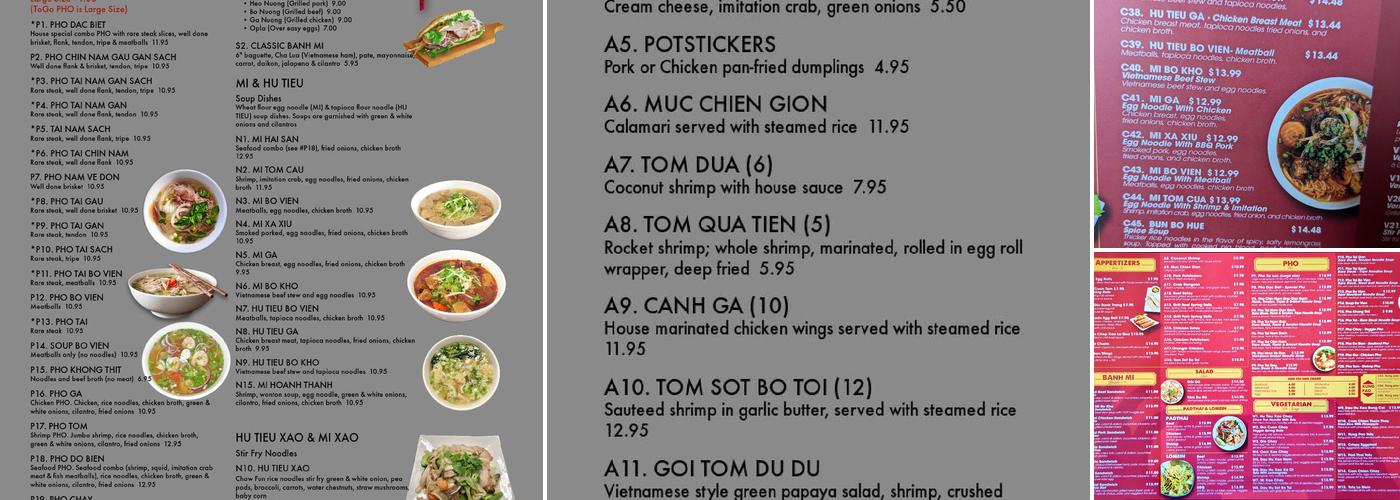 PHO 4 U Vietnamese Cuisine Menu