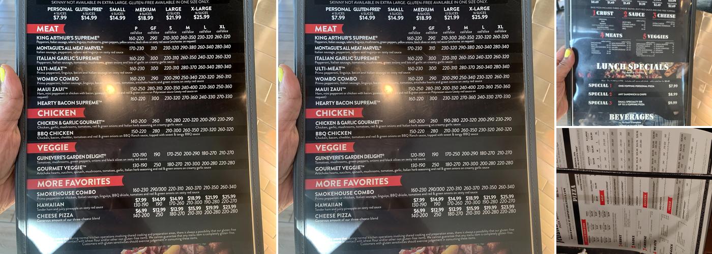Round Table Pizza Menu