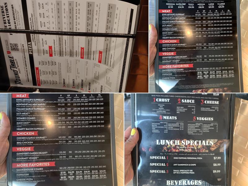 Round Table Pizza Menu