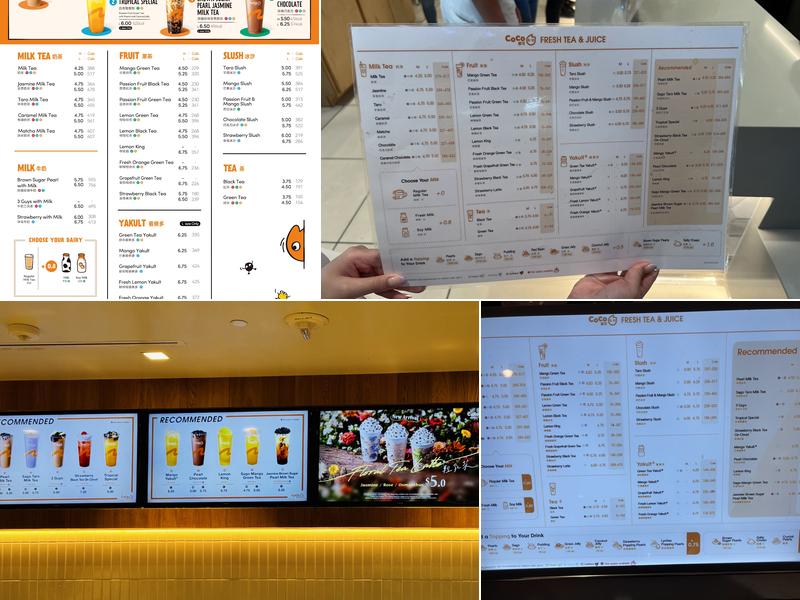 CoCo Bubble Tea - Valley Fair Menu