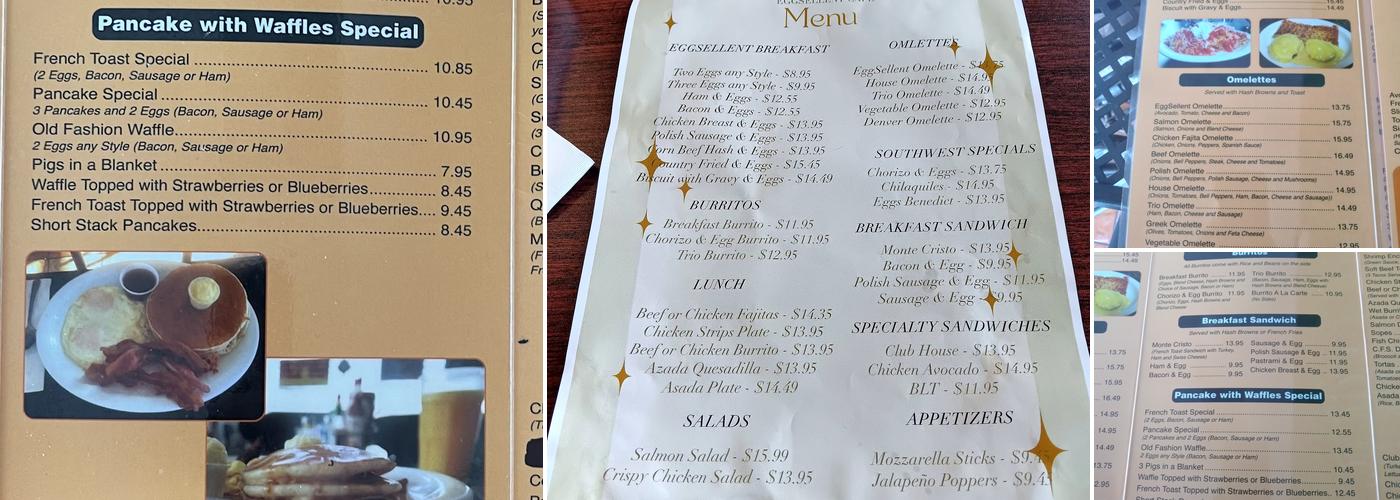 Eggsellent Cafe Menu