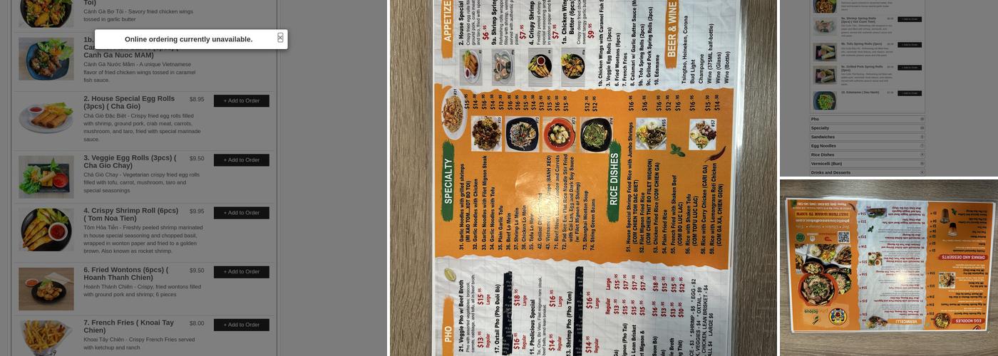 pholicious Noodle Bar Menu