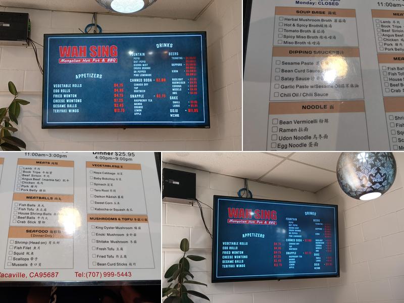 Wah Sing Mongolian BBQ & Hot Pot Menu