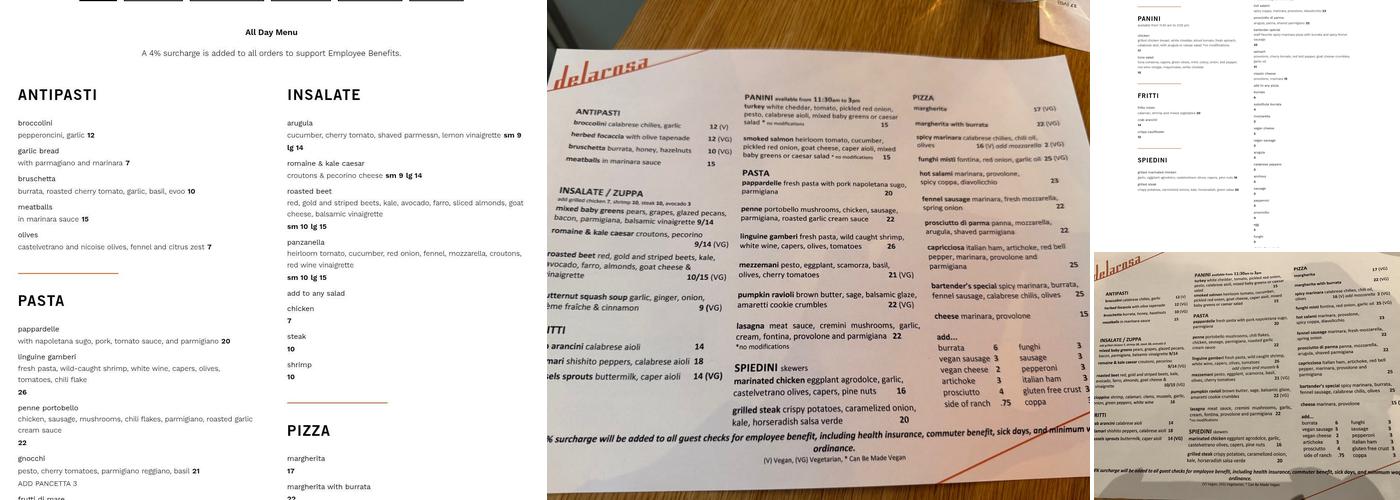 Delarosa Menu