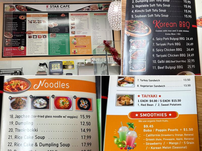8 Star K Restaurant Menu