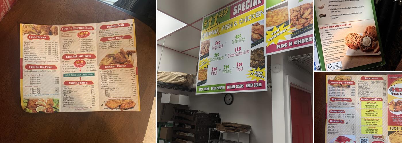 Hip Hop Fish & Chicken Menu