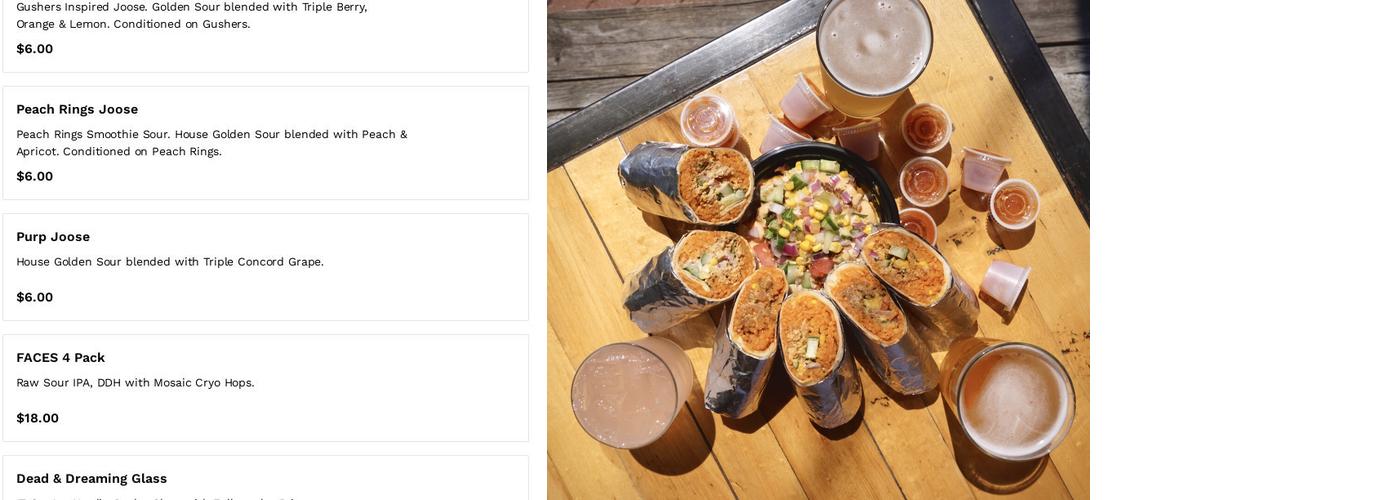 Rake Beer Project Menu