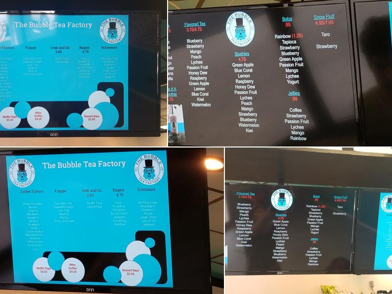 The Bubble Tea Factory Menu