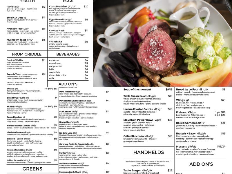 Table Food + Drink Menu