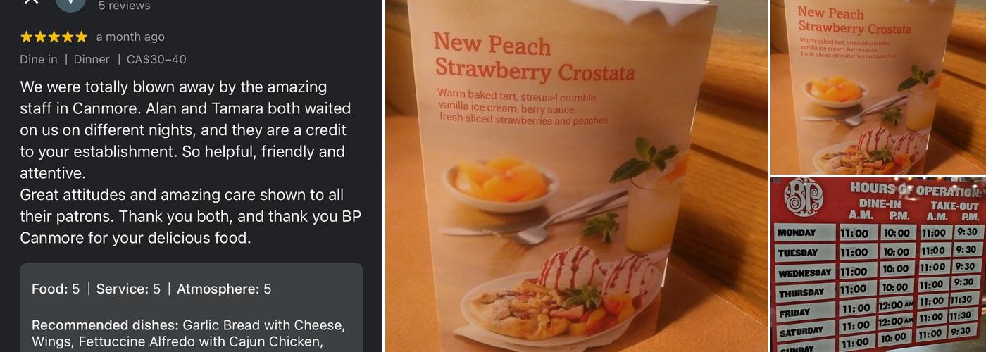 Boston Pizza Menu