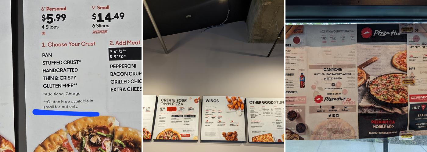 Pizza Hut Canmore Menu