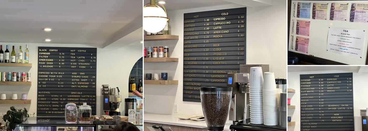 Eclipse Coffee Roasters Menu