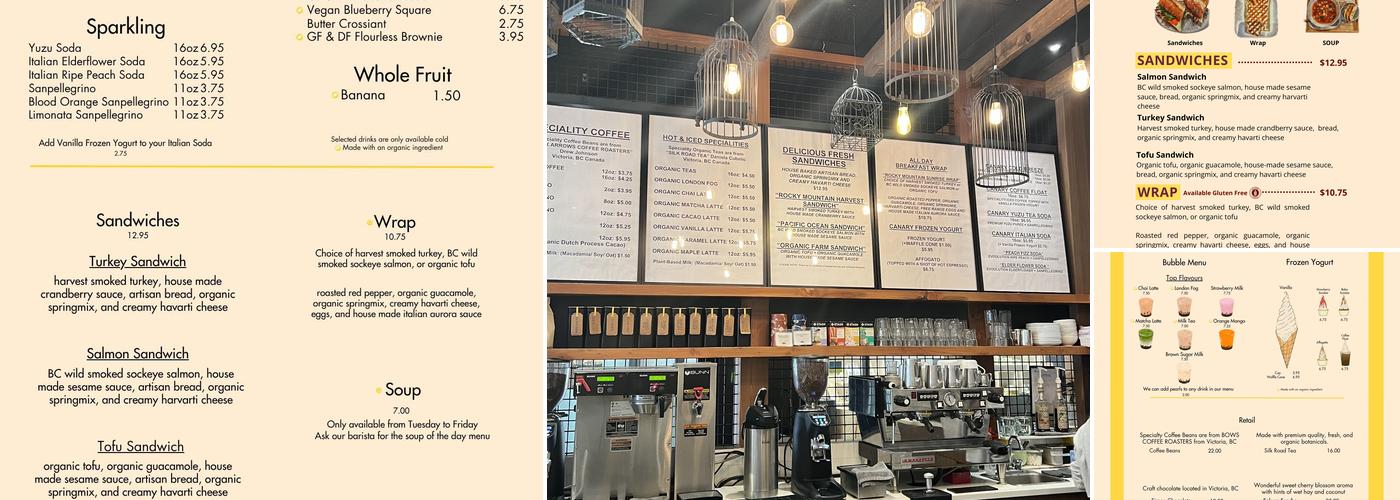 Canary Coffee Menu