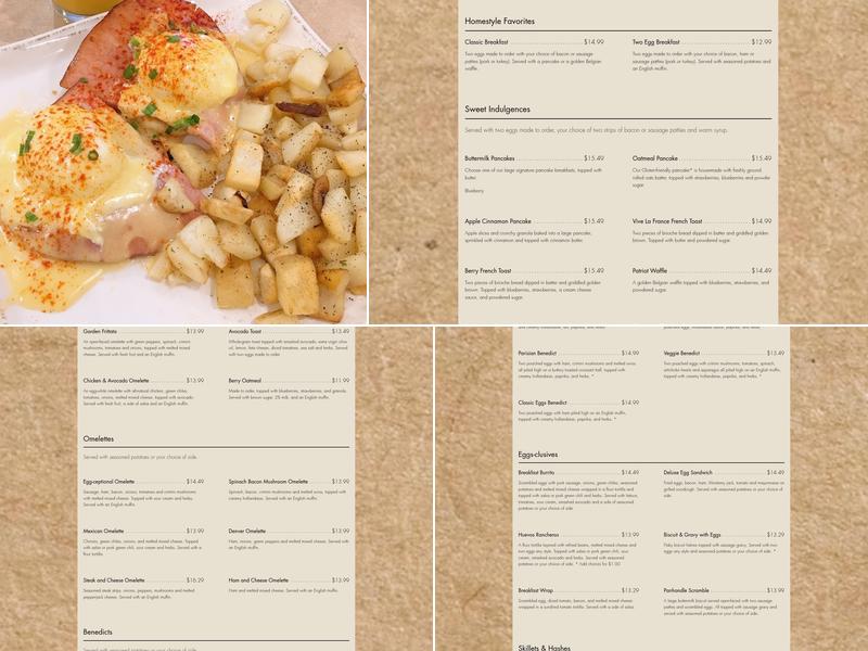 Taylor’s Breakfast and Lunch Menu