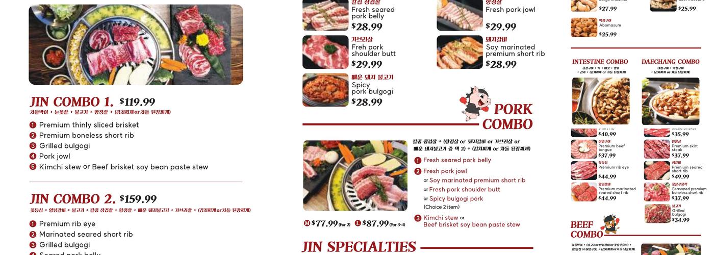 Jin BBQ Menu