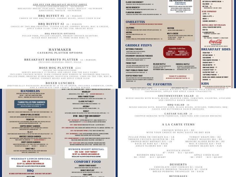 Haymaker Thunderbird Menu