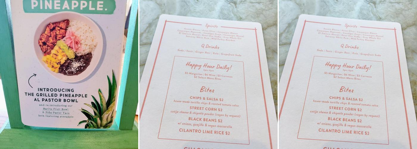 Tocaya Modern Mexican Menu