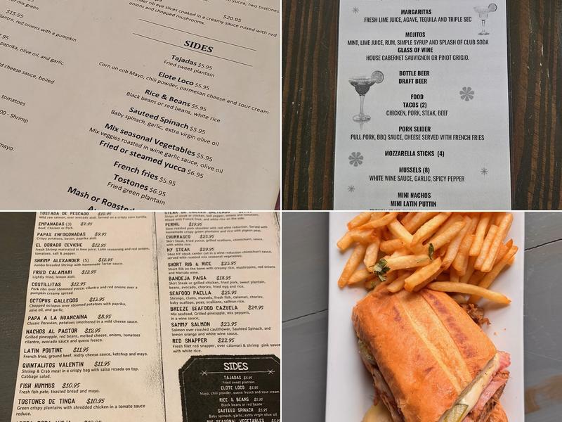 Breeze Latin Fusion cuisine Menu