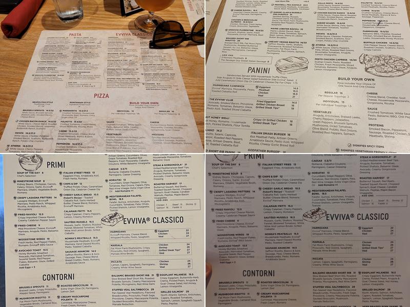 Evviva Trattoria Wrentham Menu