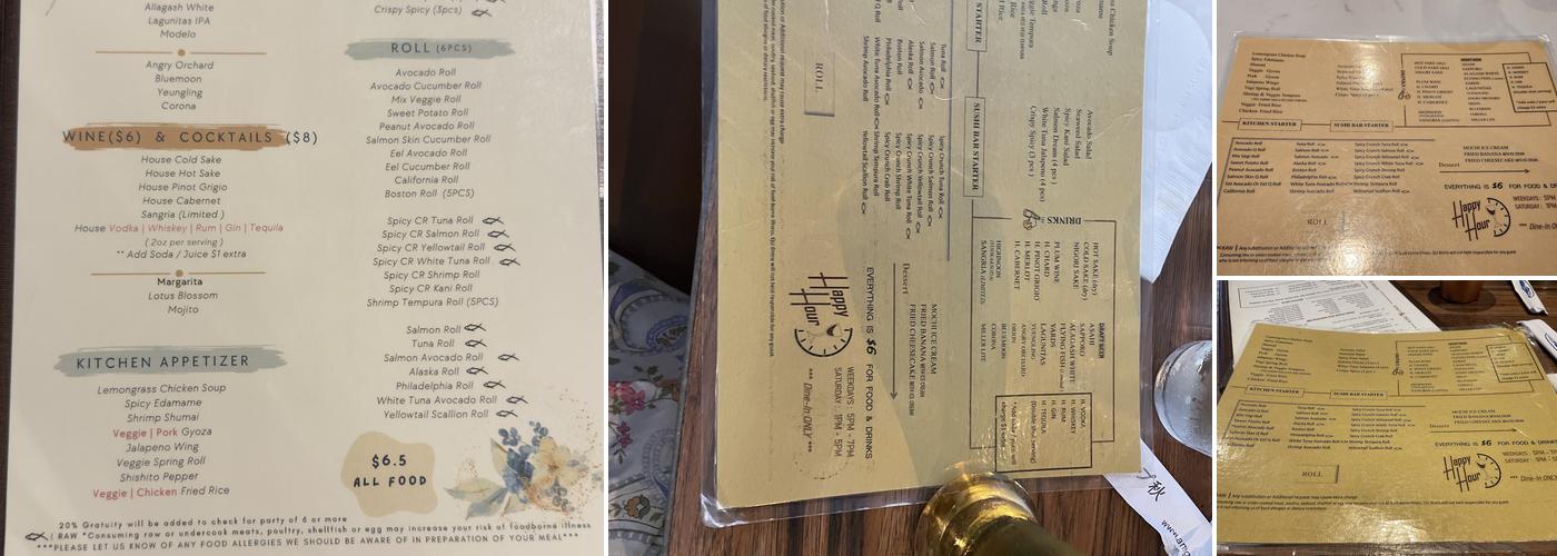 QU JAPAN BISTRO & BAR Menu