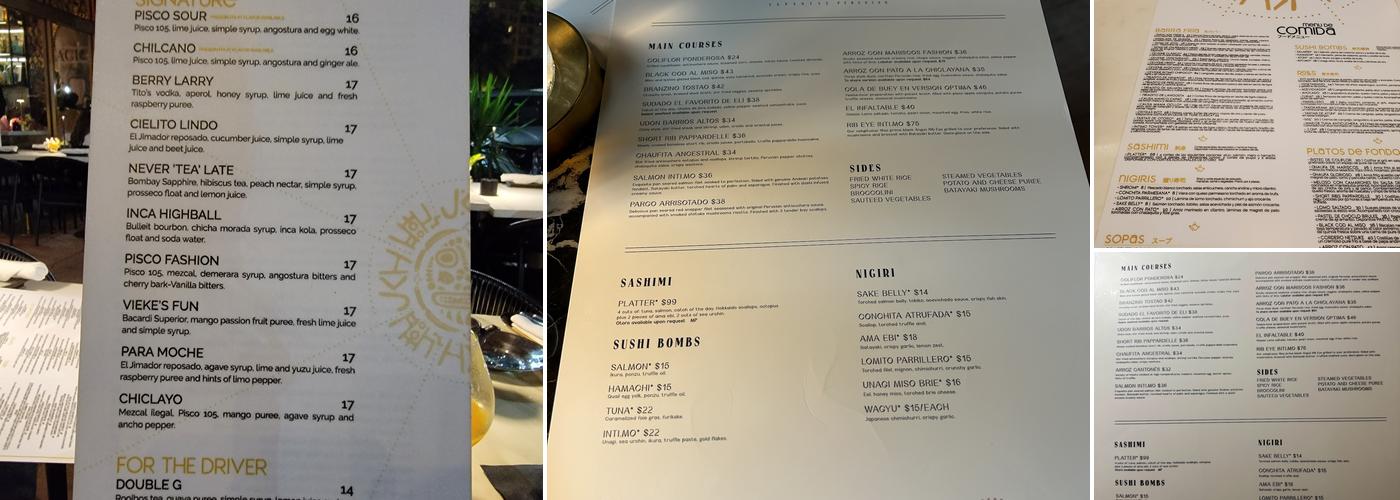 INTIMO Menu