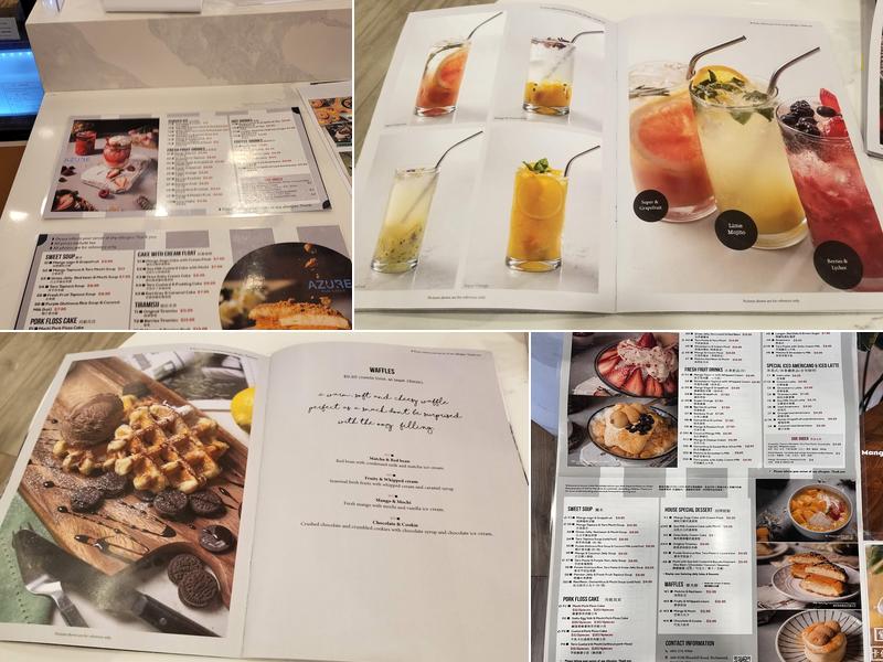 Azure Play Cafe Menu