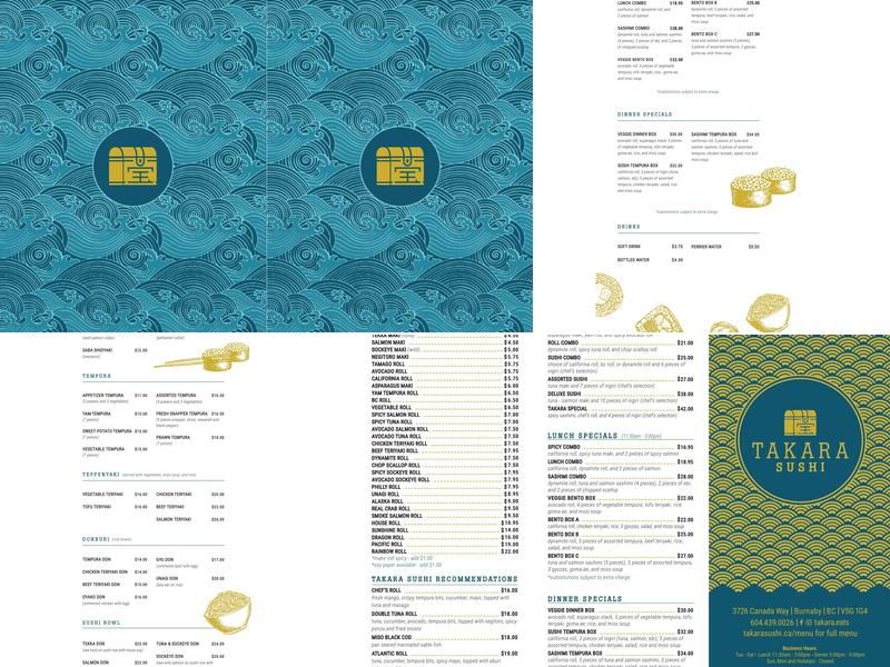 Takara Sushi Menu