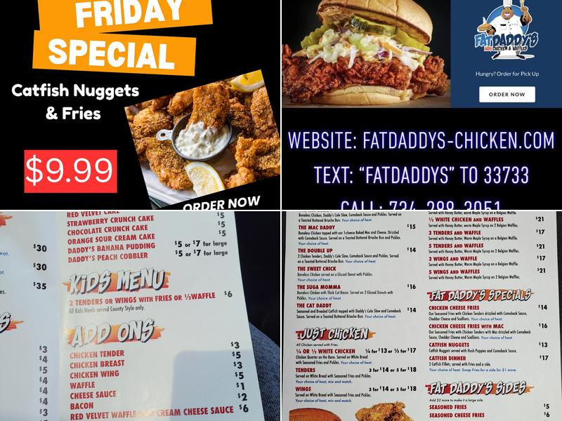 Fat Daddy's Hot Chicken & Waffles Menu