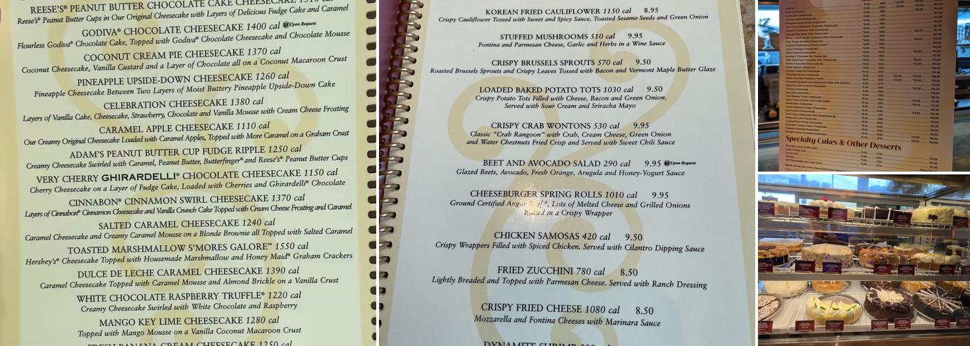 The Cheesecake Factory Menu
