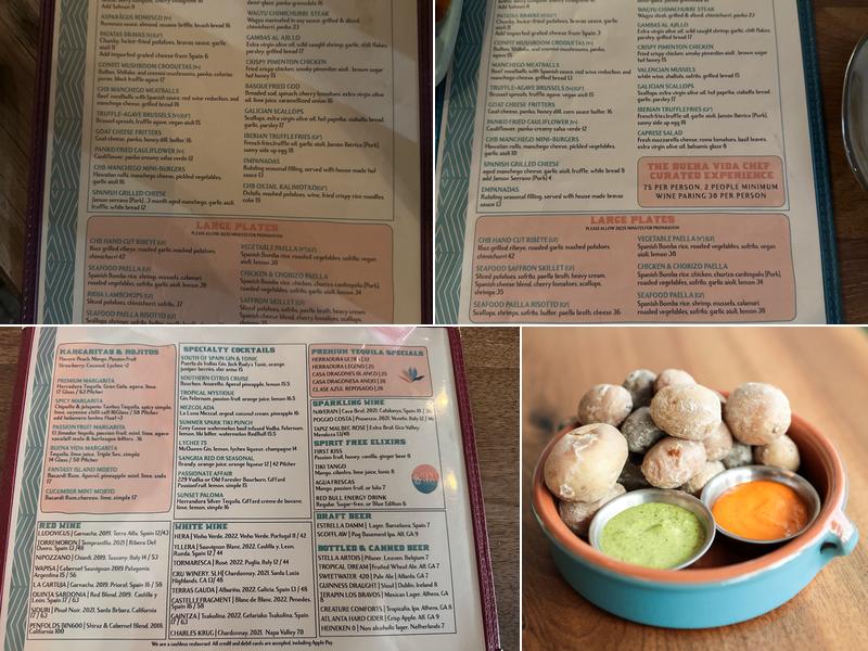 Buena Vida Tapas Bar Menu