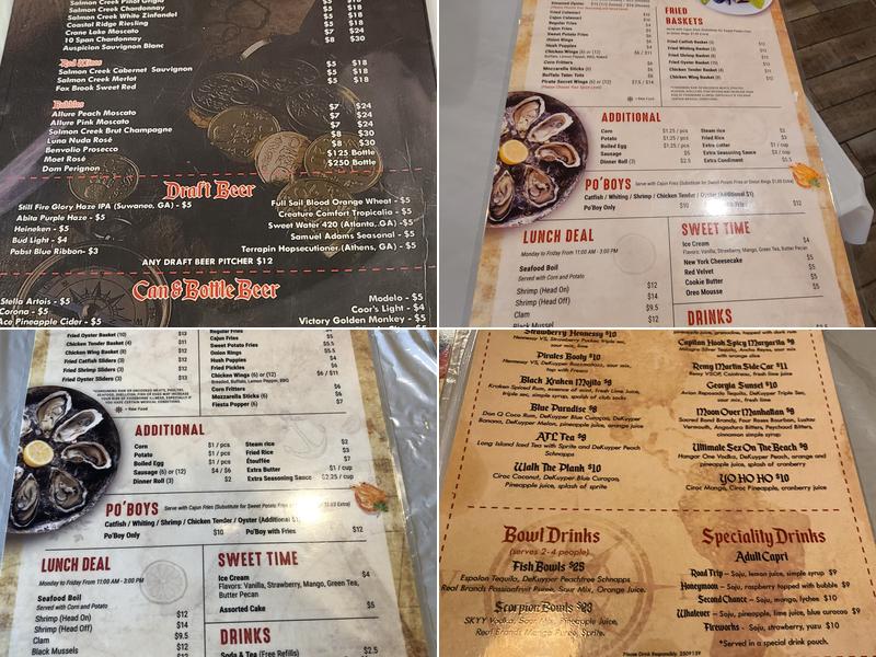 The Pirate’s Boil Menu