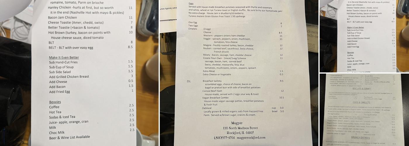 Magpie Menu