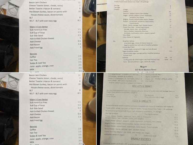 Magpie Menu