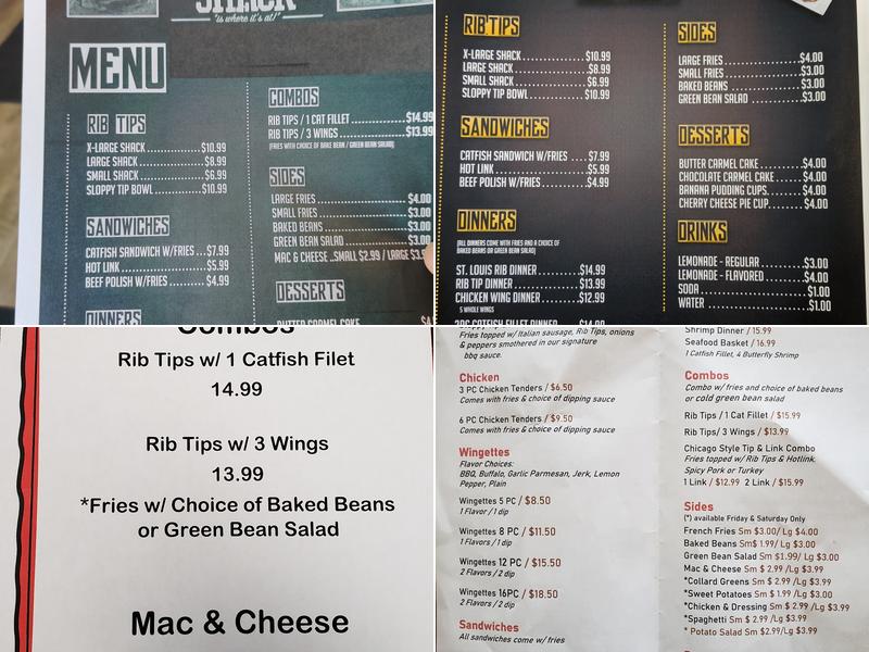 Boonie Mac Shack Menu