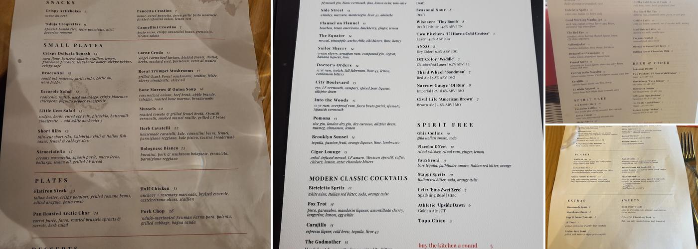 Little Fox Menu
