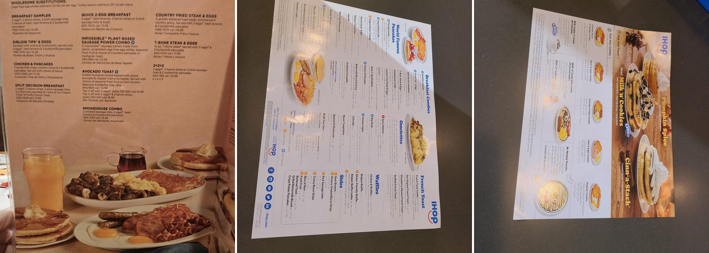 IHOP Menu